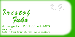 kristof fuko business card